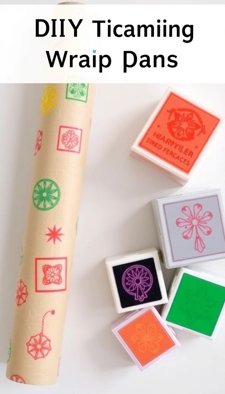 25 Creative Wrapping Paper Ideas That'll Leave Everyone Speechless (You Won't Believe #14!) - 6. Stamped Patterns