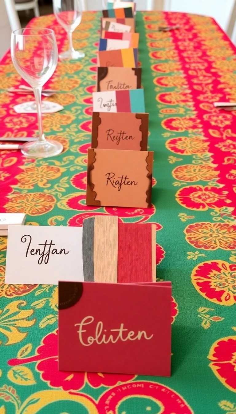 25 Maximalist Thanksgiving Decor Ideas That Will Leave Your Guests in Awe (You Won't Believe #18!) - 12. Eclectic Place Cards