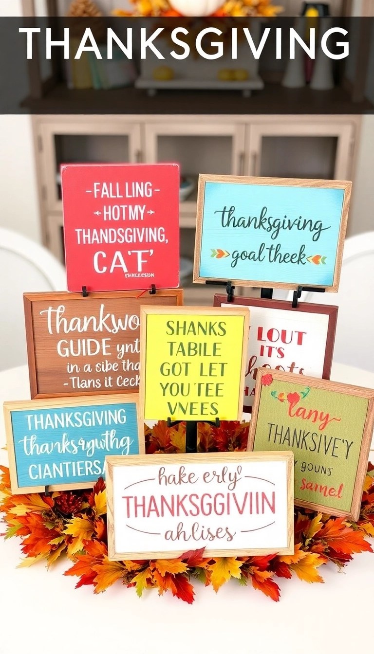 25 Maximalist Thanksgiving Decor Ideas That Will Leave Your Guests in Awe (You Won't Believe #18!) - 21. Playful Thanksgiving Quotes