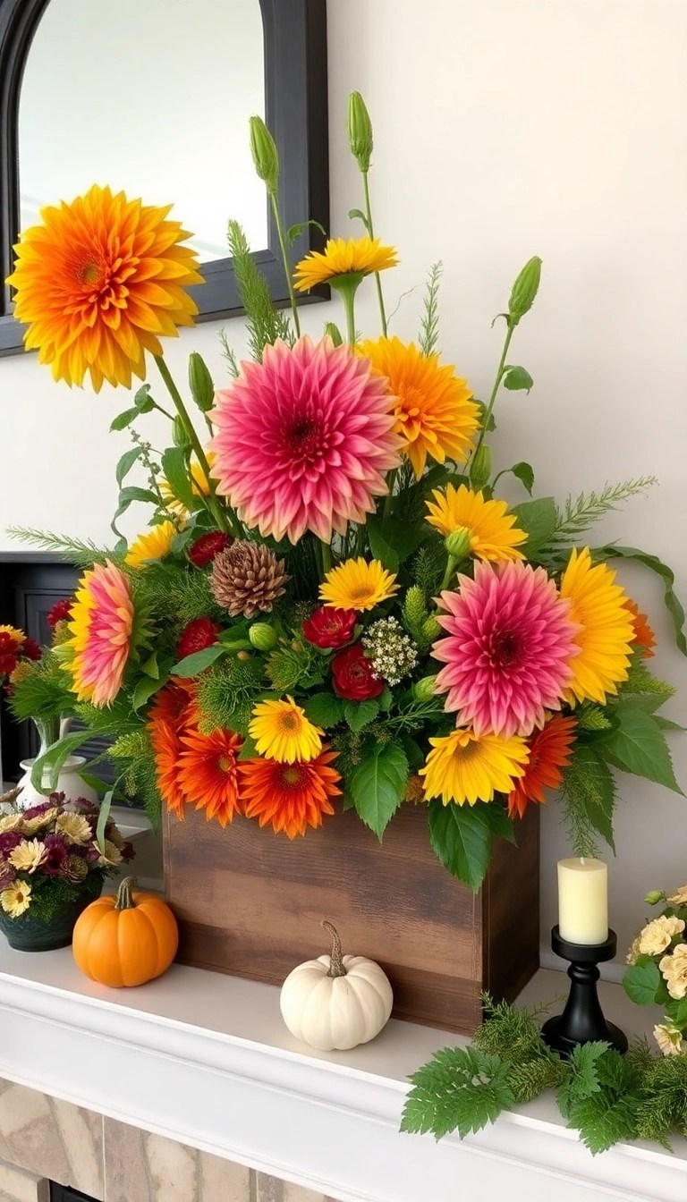 25 Maximalist Thanksgiving Decor Ideas That Will Leave Your Guests in Awe (You Won't Believe #18!) - 4. Bold Floral Arrangements