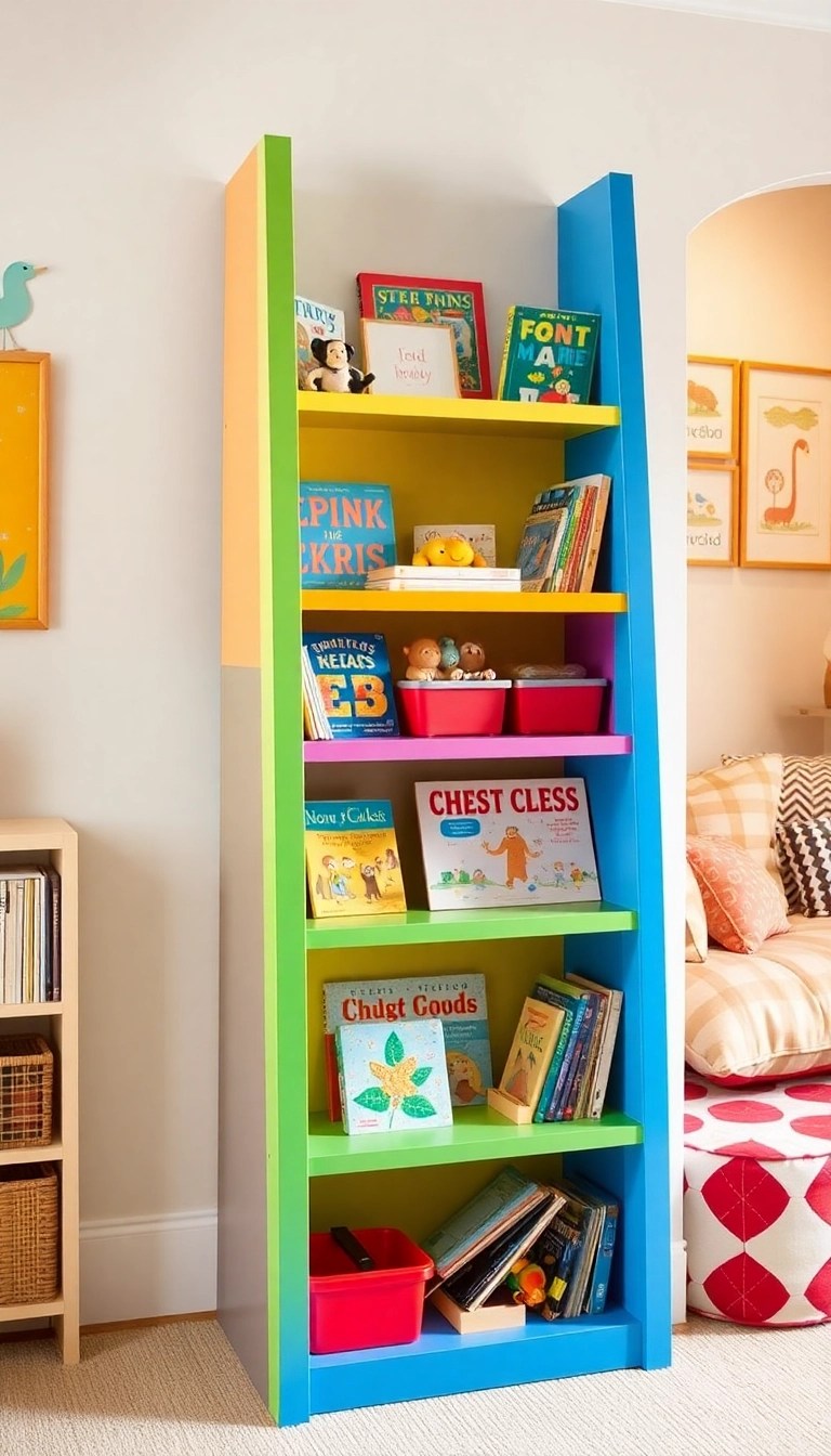 20 Creative Bookcases That'll Transform Your Space into an Art Gallery (You Won't Believe #5!) - 11. The Colorful Ladder